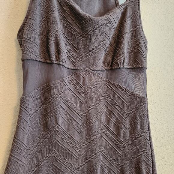 Free People Size Small Gray Textured Mesh Bodycon Mini Dress - Picture 4 of 13